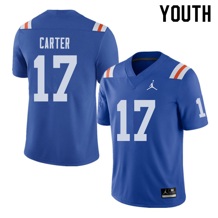 Jordan Brand Youth #17 Zachary Carter Florida Gators Throwback Alternate College Football Jerseys Sa
